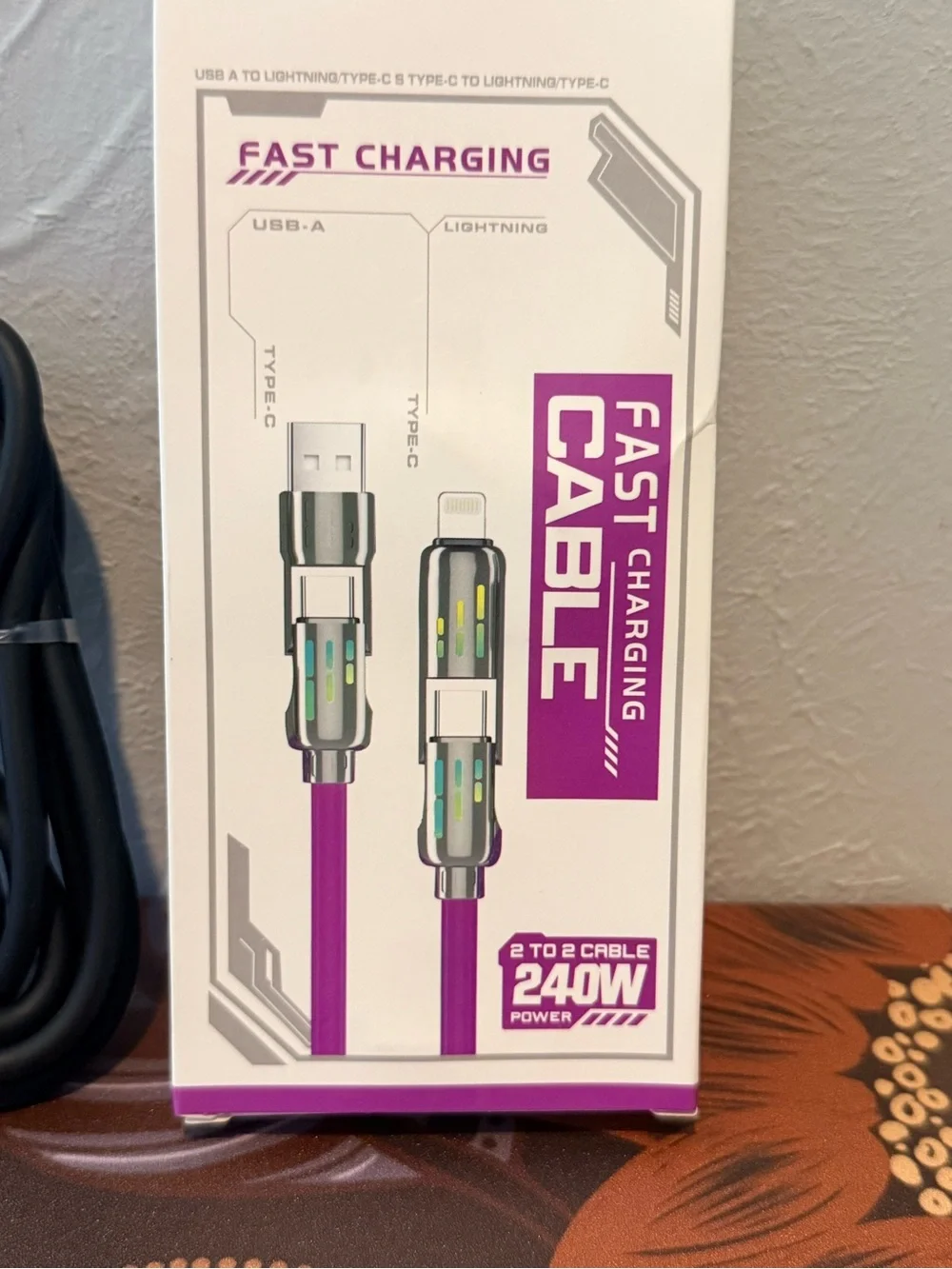 PD 240W 4-in-1 Fast Charging Cable 6’